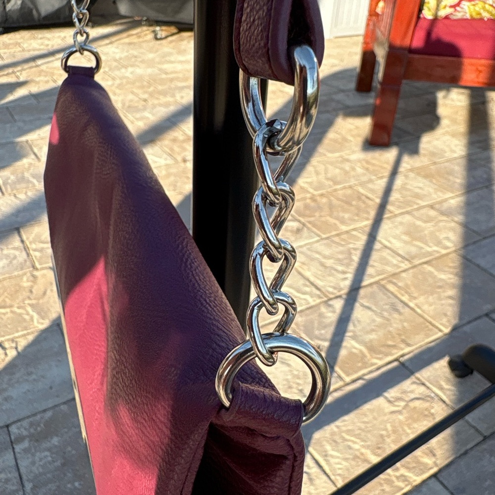 Nine West Crossbody / Clutch Bag | Burgundy | Good Condition | Link Chain - Picture 4 of 15